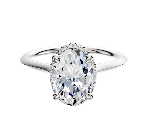 Platinum 4 Prong Collar Cathedral Knife Edge 1.5mm Engagement Ring