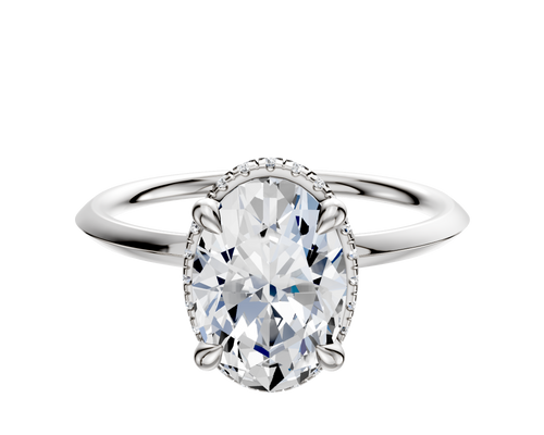 18K White Gold 4 Prong Collar Classic Knife Edge 1.5mm Engagement Ring
