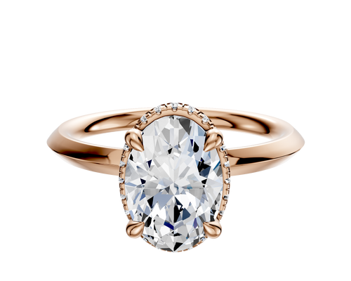 18K Rose Gold 4 Prong Collar Classic Knife Edge 2.0mm Engagement Ring