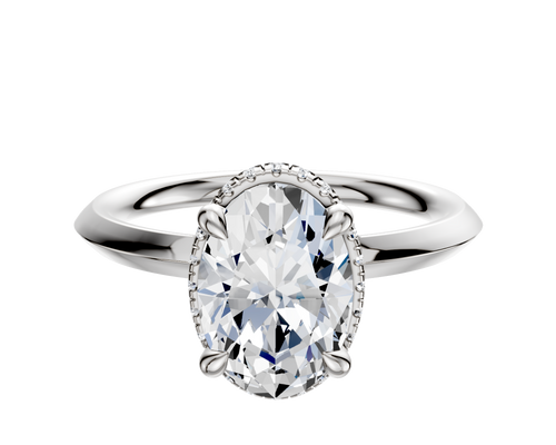 Platinum 4 Prong Collar Classic Knife Edge 2.0mm Engagement Ring