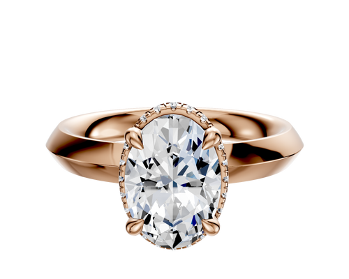 18K Rose Gold 4 Prong Collar Classic Knife Edge 3.0mm Engagement Ring