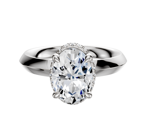 Platinum 4 Prong Collar Classic Knife Edge 3.0mm Engagement Ring
