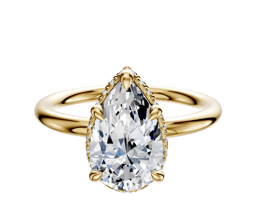 14K Yellow Gold 4 Prong Collar Classic Dome 2.0mm Engagement Ring