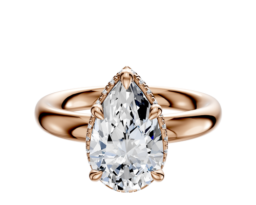 18K Rose Gold 4 Prong Collar Classic Dome 3.0mm Engagement Ring