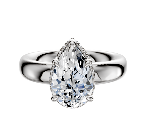 Platinum 4 Prong Collar Classic Dome 4.0mm Engagement Ring