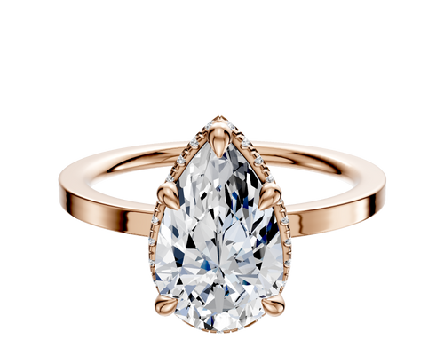 18K Rose Gold 4 Prong Collar Classic Flat 1.5mm Engagement Ring