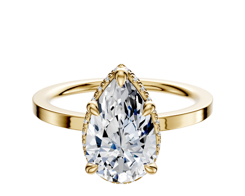 14K Yellow Gold 4 Prong Collar Classic Flat 1.5mm Engagement Ring