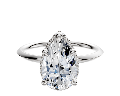 14K White Gold 4 Prong Collar Classic Knife Edge 1.5mm Engagement Ring