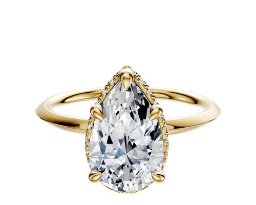 14K Yellow Gold 4 Prong Collar Classic Knife Edge 1.5mm Engagement Ring