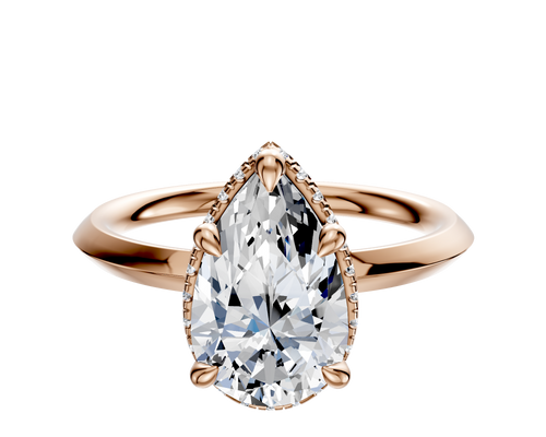 18K Rose Gold 4 Prong Collar Classic Knife Edge 2.0mm Engagement Ring