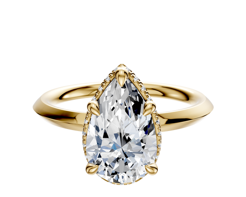 14K Yellow Gold 4 Prong Collar Classic Knife Edge 2.0mm Engagement Ring
