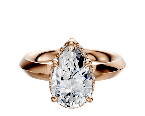 18K Rose Gold 4 Prong Collar Classic Knife Edge 3.0mm Engagement Ring
