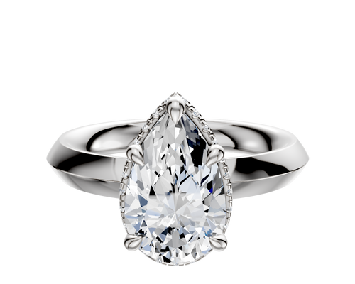 Platinum 4 Prong Collar Classic Knife Edge 3.0mm Engagement Ring