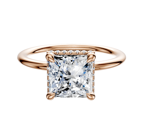 18K Rose Gold 4 Prong Collar Classic Dome 1.5mm Engagement Ring