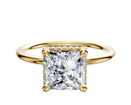 18K Yellow Gold 4 Prong Collar Classic Dome 1.5mm Engagement Ring