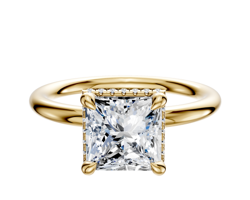 18K Yellow Gold 4 Prong Collar Classic Dome 2.0mm Engagement Ring