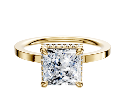 14K Yellow Gold 4 Prong Collar Classic Flat 1.5mm Engagement Ring