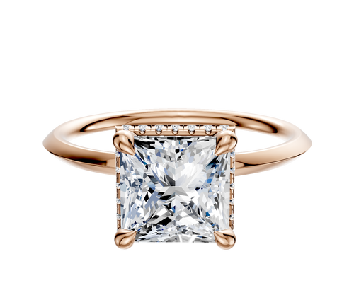 18K Rose Gold 4 Prong Collar Classic Knife Edge 1.5mm Engagement Ring