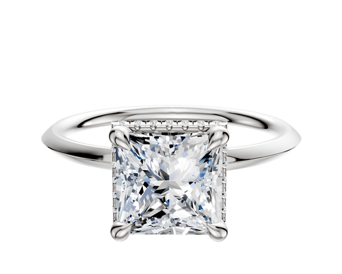 Platinum 4 Prong Collar Classic Knife Edge 1.5mm Engagement Ring