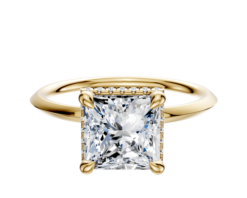 18K Yellow Gold 4 Prong Collar Classic Knife Edge 1.5mm Engagement Ring