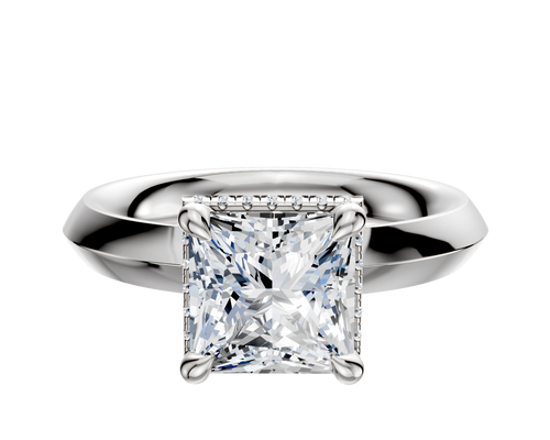 Platinum 4 Prong Collar Classic Knife Edge 3.0mm Engagement Ring