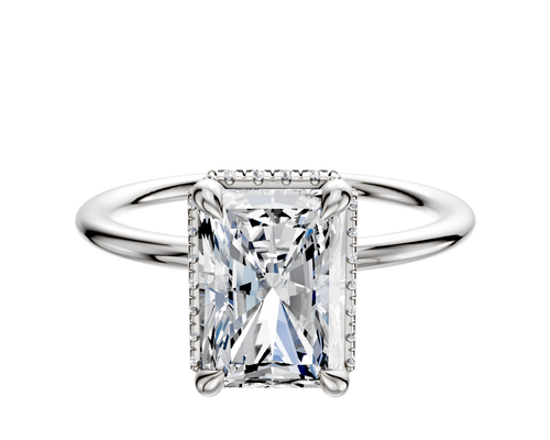 14K White Gold 4 Prong Collar Classic Dome 1.5mm Engagement Ring