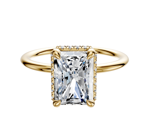 18K Yellow Gold 4 Prong Collar Classic Dome 1.5mm Engagement Ring