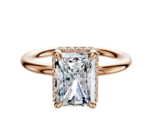 18K Rose Gold 4 Prong Collar Classic Dome 2.0mm Engagement Ring