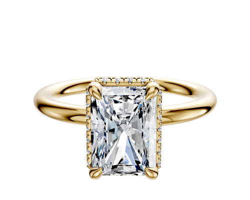 14K Yellow Gold 4 Prong Collar Classic Dome 2.0mm Engagement Ring