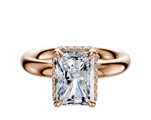 18K Rose Gold 4 Prong Collar Classic Dome 3.0mm Engagement Ring