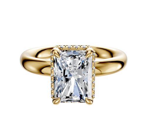 18K Yellow Gold 4 Prong Collar Classic Dome 3.0mm Engagement Ring