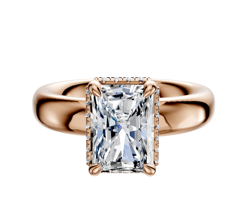 18K Rose Gold 4 Prong Collar Classic Dome 4.0mm Engagement Ring