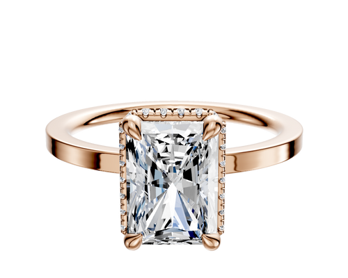 18K Rose Gold 4 Prong Collar Classic Flat 1.5mm Engagement Ring