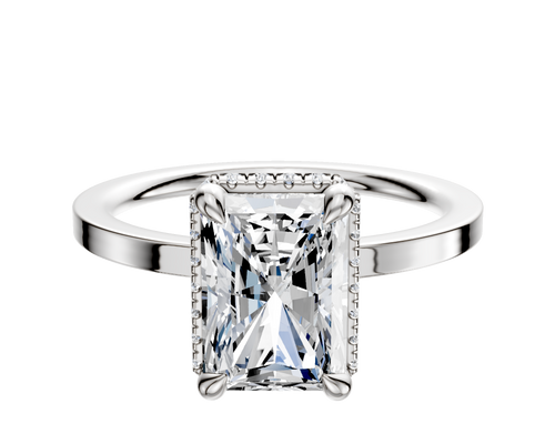 Platinum 4 Prong Collar Classic Flat 1.5mm Engagement Ring