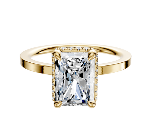 18K Yellow Gold 4 Prong Collar Classic Flat 1.5mm Engagement Ring