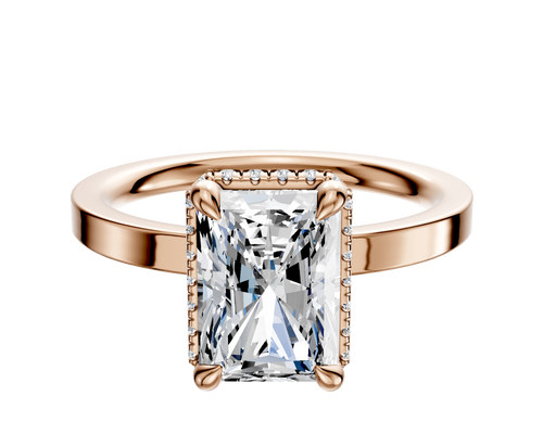 18K Rose Gold 4 Prong Collar Classic Flat 2.0mm Engagement Ring