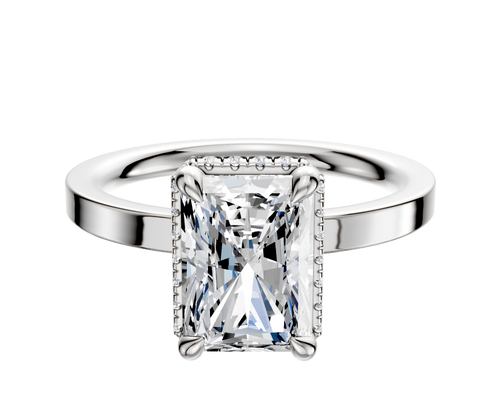 Platinum 4 Prong Collar Classic Flat 2.0mm Engagement Ring