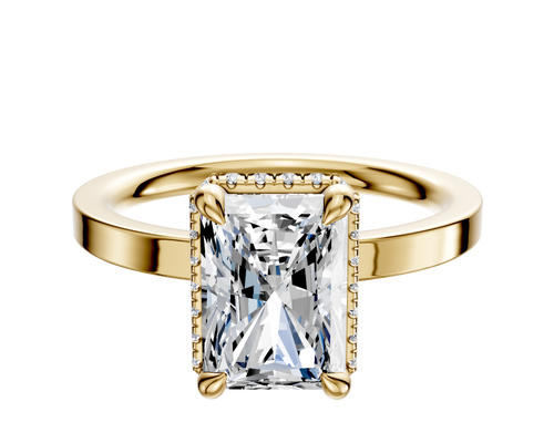 18K Yellow Gold 4 Prong Collar Classic Flat 2.0mm Engagement Ring