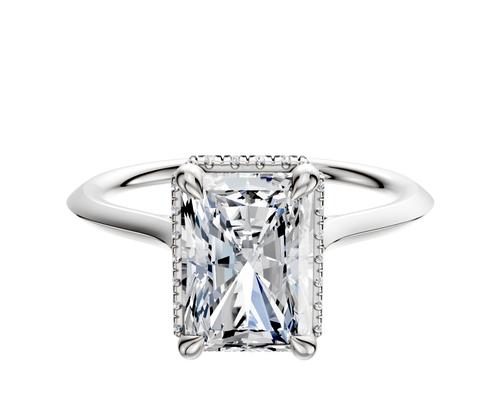 Platinum 4 Prong Collar Cathedral Knife Edge 1.5mm Engagement Ring