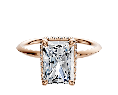 18K Rose Gold 4 Prong Collar Classic Knife Edge 1.5mm Engagement Ring