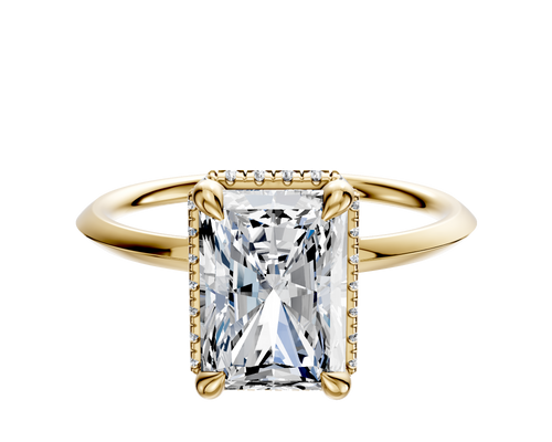 14K Yellow Gold 4 Prong Collar Classic Knife Edge 1.5mm Engagement Ring