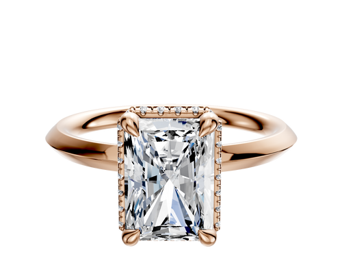18K Rose Gold 4 Prong Collar Classic Knife Edge 2.0mm Engagement Ring