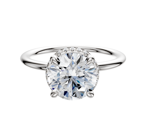 Platinum 4 Prong Collar Classic Dome 1.5mm Engagement Ring