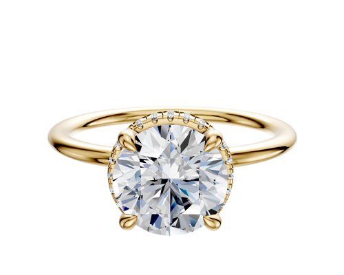 18K Yellow Gold 4 Prong Collar Classic Dome 1.5mm Engagement Ring