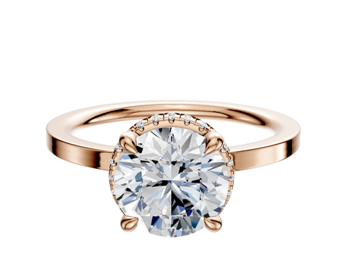 18K Rose Gold 4 Prong Collar Classic Flat 1.5mm Engagement Ring