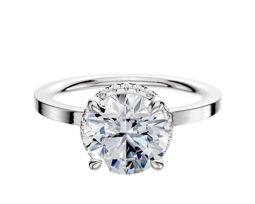 14K White Gold 4 Prong Collar Classic Flat 1.5mm Engagement Ring