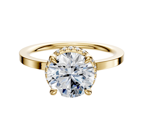 14K Yellow Gold 4 Prong Collar Classic Flat 1.5mm Engagement Ring