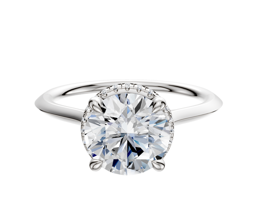 Platinum 4 Prong Collar Cathedral Knife Edge 1.5mm Engagement Ring