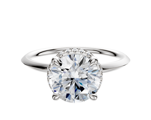 18K White Gold 4 Prong Collar Classic Knife Edge 1.5mm Engagement Ring