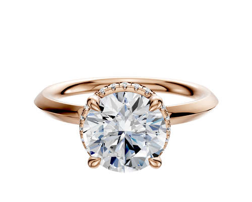 18K Rose Gold 4 Prong Collar Classic Knife Edge 2.0mm Engagement Ring